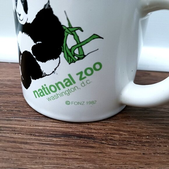 Panda Bears National Zoo Washington D.C. FONZ Coffee Cup Mug Vintage 1982 - Picture 2 of 5